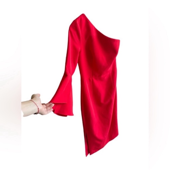 MILLY One-Sleeve Sheath Dress Size 0 - Picture 10 of 13